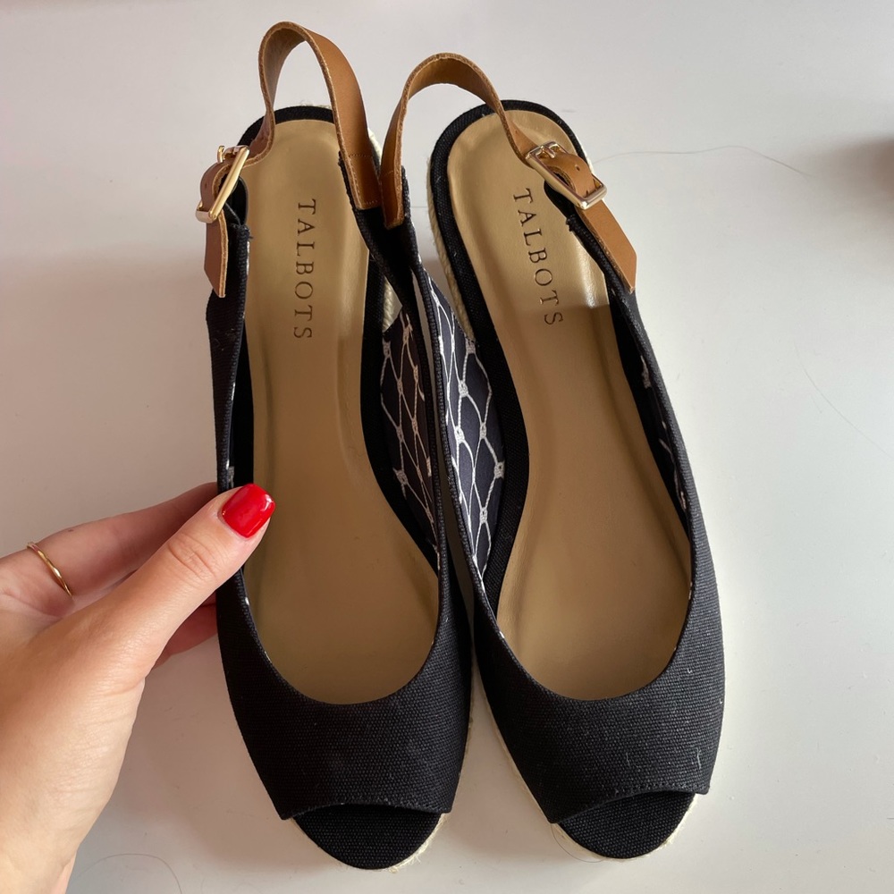 Talbots black espadrilles.